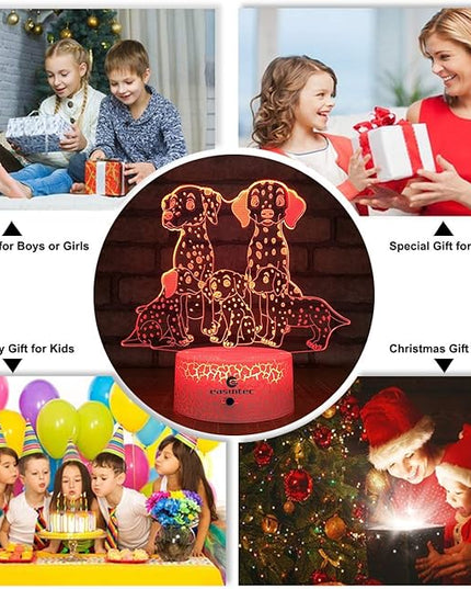 easuntec Dog Gifts for Women Dog Lamp with Remote & Smart Touch 7 Colors + 16 Colors Changing Dimmable Dog Gifts for Kids 3 4 5 6 7 8 9 Year Old Girl Gifts (5Dog 16WT) - LeafyLoom