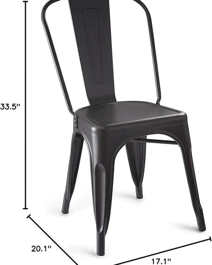 Amazon Basics 33DC01S4-BK Chair, 4 Pack, 20.1"D x 17.1"W x 33.5"H, Matte Black - LeafyLoom