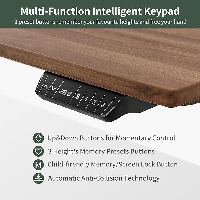 FEZIBO Triple Motor L-Shaped Electric Standing Desk, 63 Inches Height Adjustable Stand up Corner Desk, Sit Stand Workstation with Splice Board, Black Frame/Black Walnut Top - LeafyLoom