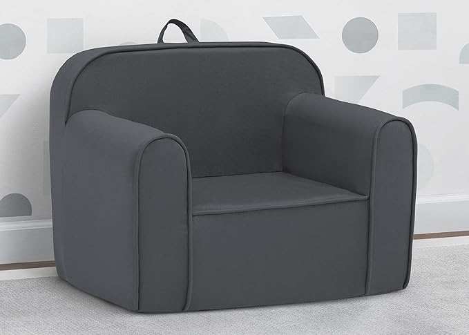 Delta Children Cozee Chair for Kids for Ages 18 Months and Up, Dark Grey - LeafyLoom