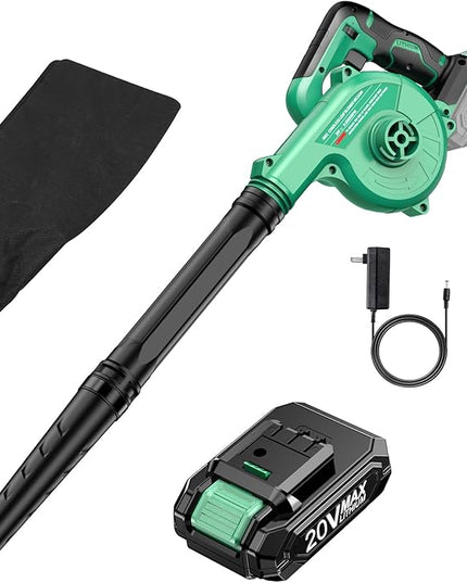 K I M O. Cordless Leaf Blower Vacuum Combo 4 IN 1, 3 Nozzles for Inflation & Compression,3 Modes & Variable Speed, 20000RPM 150MPH, 2000mAh Battery, Extended Tube, Mini Leaf Blowers for Lawn Care|Yard - LeafyLoom
