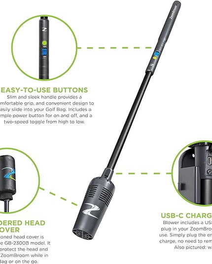 Breeze - Lightweight Cordless Stick Blower for Home, Patios, Condos, Golf course, Pickleball Court, RV and All of Your Outdoor Activities - LeafyLoom