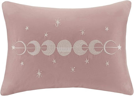 Intelligent Design Felicia Luxe Comforter Velvet Lush Double Sided Diamond Quilting, Modern All Season Bedding Set with Matching Sham, Decorative Pillow, Full/Queen(90"x90"), Blush 4 Piece - LeafyLoom