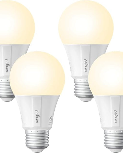 Sengled Smart Light Bulbs, Zigbee Hub Required, Works with Alexa and SmartThings, Voice Control with Google Home and Echo with built-in Hub, Soft White 60W Equivalent A19 Dimmable Smart Bulbs, 4-Pack Sengled