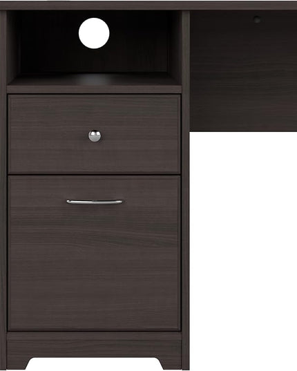 Bush Furniture L Shaped Desk with Drawers for Executive and Home Office | Cabot Collection Corner Table with Storage and Chrome Hardware | 72Wx23DX42W Return - LeafyLoom