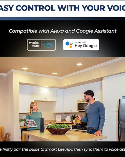 GU10 Smart Light Bulbs 50W Equivalent, 38°Beam Angle, Smart Bulb Compatible with Alexa/Google Assistant/Smart Life, 5W 420LM, RGBCW Spotlight Track Light, 2.4GHz WiFi, ETL Listed, 4PCS Lightinginside