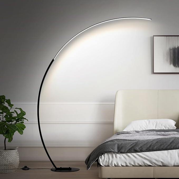 Dimmable LED Floor Lamp with 3 Color Temperatures, Ultra Bright 2000LM Arc Floor Lamps for Living Room, Modern Standing Tall Lamp with Remote Control Reading Floor Lamp for Bedroom Office Classroom - LeafyLoom
