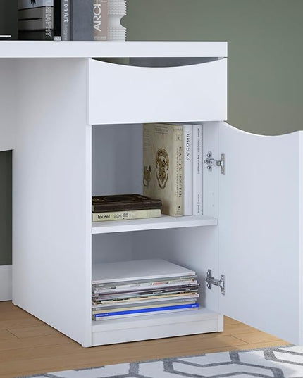 Bush Furniture Montrese Computer Desk in Pure White - LeafyLoom