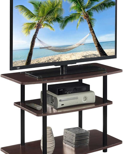 Convenience Concepts Designs2Go 3 Tier TV Stand, 31.5", Espresso/Black Poles - LeafyLoom