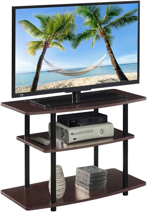 Convenience Concepts Designs2Go 3 Tier TV Stand, 31.5", Espresso/Black Poles - LeafyLoom