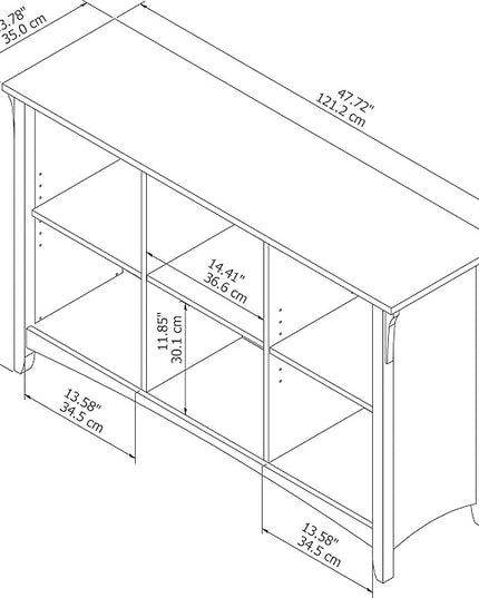 Bush Furniture Salinas 6 Cube Organizer in Cape Cod Gray - LeafyLoom
