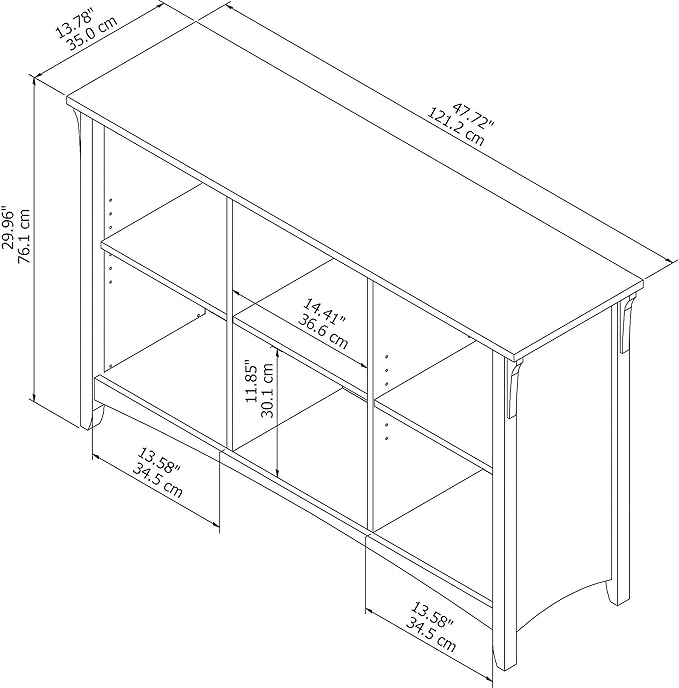 Bush Furniture Salinas 6 Cube Organizer in Cape Cod Gray - LeafyLoom