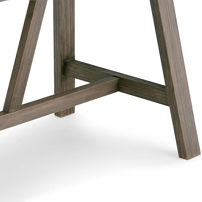SIMPLIHOME Dylan SOLID WOOD Modern Industrial 60 inch Wide Home Office Desk, Writing Table, Workstation, Study Table Furniture in Driftwood - LeafyLoom