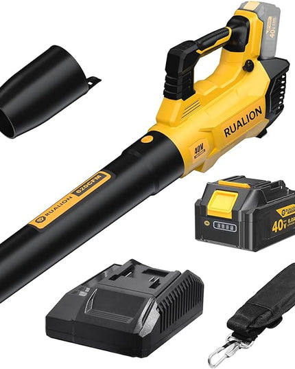 Leaf Blower Cordless Up to 620 CFM 180 MPH-40V Electric Cordless Leaf Blowers with 6.0 Ah Battery and Charger-Battery Powered Blowers for Lawn Care, Patio, Blowing Leaves - LeafyLoom
