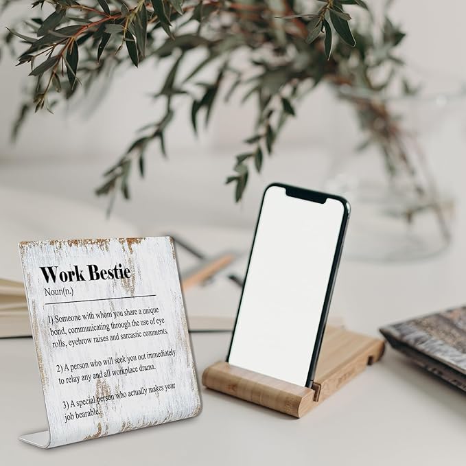 Work Bestie Gifts for Women Leaving Going Away Gift for Coworker Funny Coworker Leaving Gifts Sarcastic Farewell Gifts for Coworkers Leaving Colleague Farewell Signs Gift LD8 - LeafyLoom
