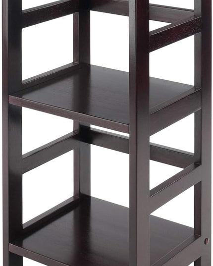 Winsome Leo Model Name Shelving, Tall, Espresso - LeafyLoom