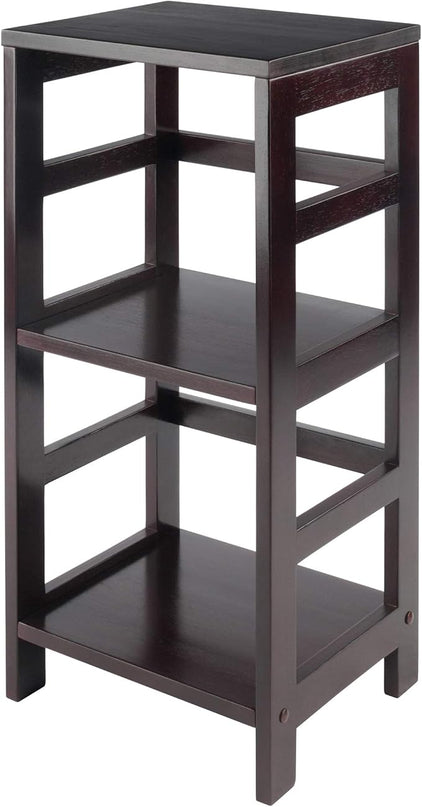 Winsome Leo Model Name Shelving, Tall, Espresso - LeafyLoom