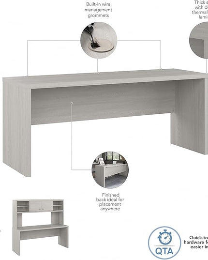 Bush Business Furniture Echo Computer Desk, 72W, Gray Sand - LeafyLoom