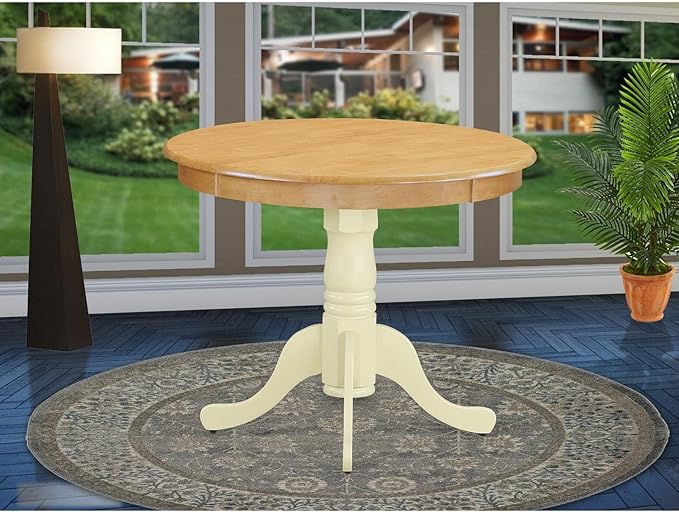 East West Furniture Kitchen Table, 36x36 Inch, ANT-OMK-TP - LeafyLoom