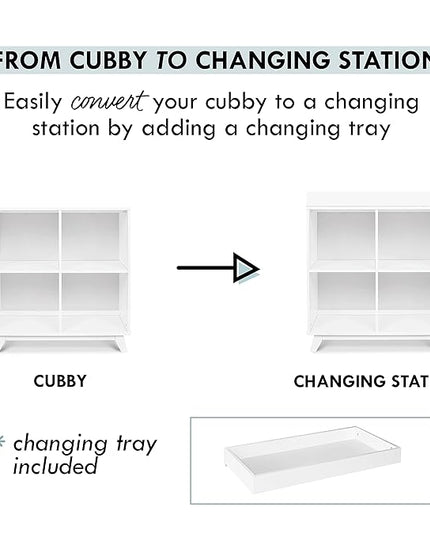 DaVinci Otto Convertible Changing Table and Cubby Bookcase in White - LeafyLoom