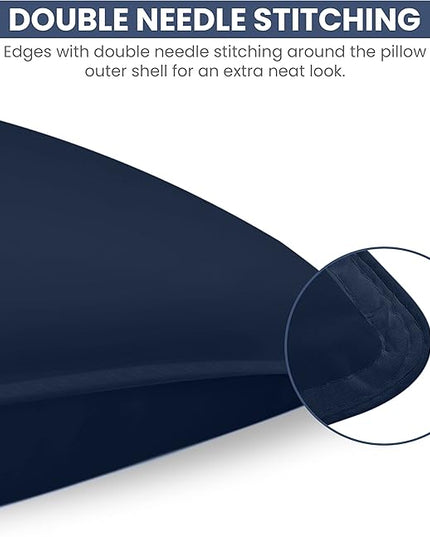 Utopia Bedding Bed Pillows for Sleeping (Navy), Standard Size, Set of 2, Hotel Pillows, Cooling Pillows for Side, Back or Stomach Sleepers - LeafyLoom