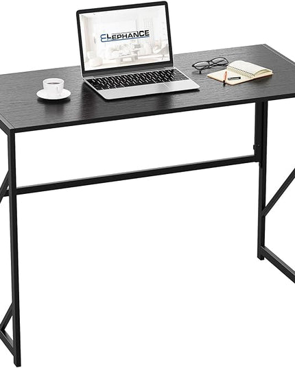 Elephance 40" Folding Computer Desk No Assembly Needed Foldable Small Home Office Desk Study Writing Desk Gaming Table for Small Space - LeafyLoom