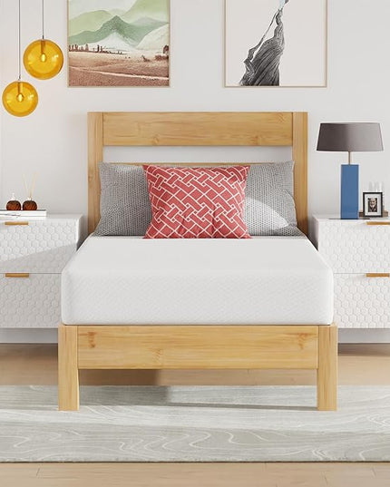 FDW 8 inch Twin Mattress Gel Memory Foam Mattress for Cool Sleep & Pressure Relief, Medium Firm Mattresses CertiPUR-US Certified/Bed-in-a-Box/Pressure Relieving (8 in, Twin) - LeafyLoom