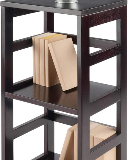 Winsome Leo Model Name Shelving, Tall, Espresso - LeafyLoom