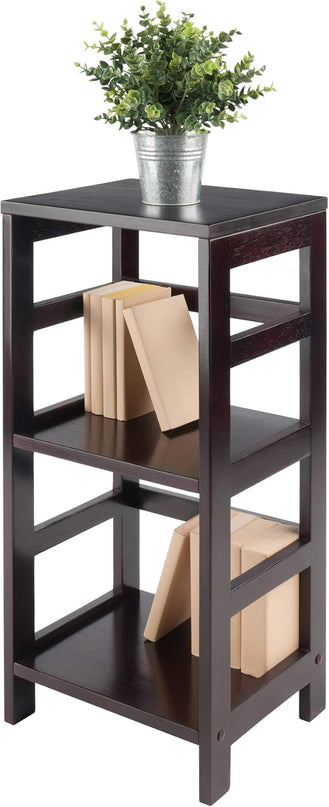 Winsome Leo Model Name Shelving, Tall, Espresso - LeafyLoom