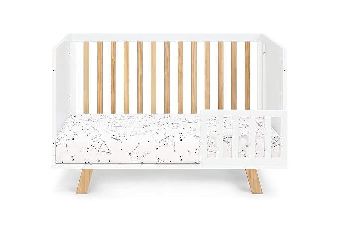 Suite Bebe Livia Convertible Crib in White & Natural - LeafyLoom
