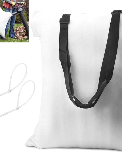 Universal Leaf Vacuum Blower Bag Compatible with Worx Craftsman Toro Black-Decker Husqvarna Leaf Blower Vacuum/Leaf Blowers - Bottom Zip Replacement Bag, Leaf Blower Bag White - LeafyLoom