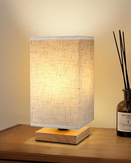 Table Lamp for Bedroom - Small Beside Touch Lamps for Night Stands Home Office - Minimalist Design Warm Light Mini Boho Lamp - Fits in Kids,Living,Nursey Room,College Dorm - Awesome Gift Choice - LeafyLoom