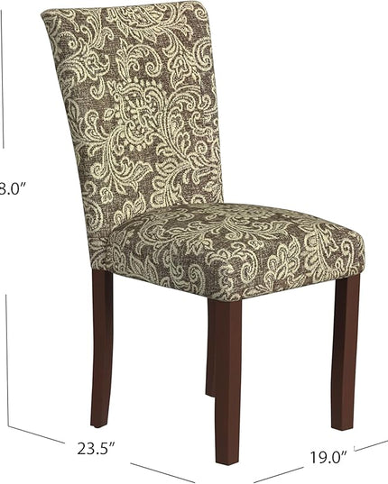 HomePop Classic Parsons Dining Chairs, Pack of 2, Brown Jacobean Print - LeafyLoom