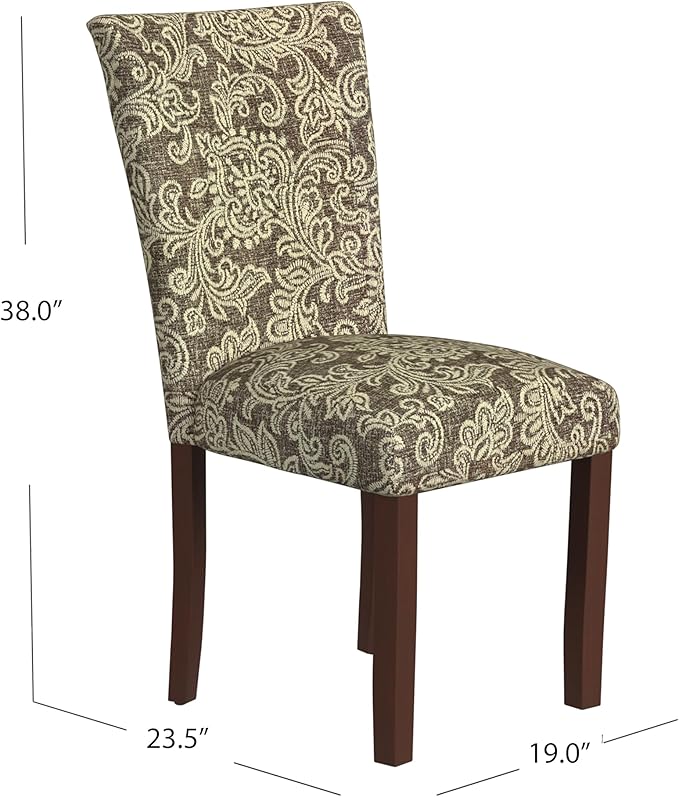 HomePop Classic Parsons Dining Chairs, Pack of 2, Brown Jacobean Print - LeafyLoom