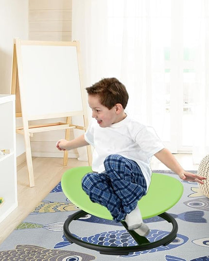 Swivel Sensory Spinning, Autism Children's Chair, Boost Balance in Kids,Non-Slip, Green - LeafyLoom