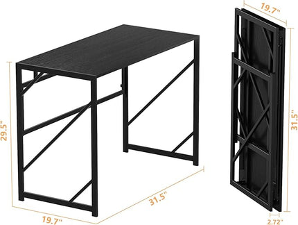 Elephance Folding Desk Writing Computer Desk for Home Office, No-Assembly Study Office Desk Foldable Table for Small Spaces - LeafyLoom