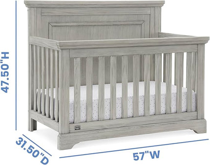 Delta Children Simmons Kids SlumberTime Paloma 4-in-1 Convertible Baby Crib - Greenguard Gold Certified, Rustic Mist - LeafyLoom