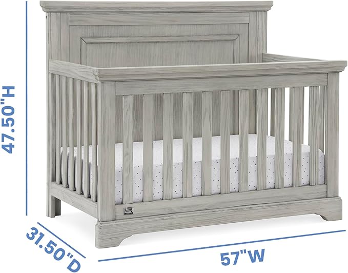 Delta Children Simmons Kids SlumberTime Paloma 4-in-1 Convertible Baby Crib - Greenguard Gold Certified, Rustic Mist - LeafyLoom