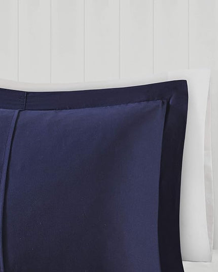 Madison Park Essentials Parkston Plaid Comforter, Matching Sham, 3M Scotchguard Stain Release Cover, Hypoallergenic All Season Bedding-Set, Twin/TwinXL, Navy, 2 Piece - LeafyLoom