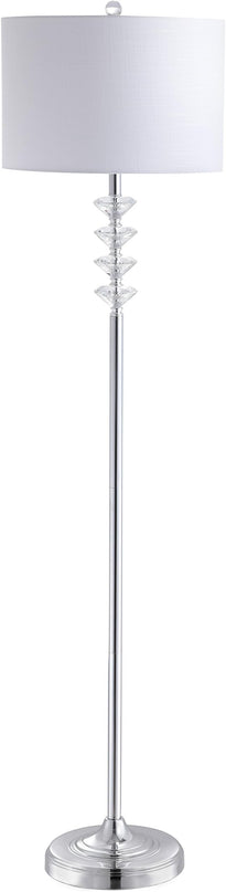JONATHAN Y JYL1045A Mia 60.5" Crystal/Metal LED Floor Lamp Contemporary,Glam,Transitional for Bedrooms, Living Room, Office, Reading, Clear/Chrome - LeafyLoom