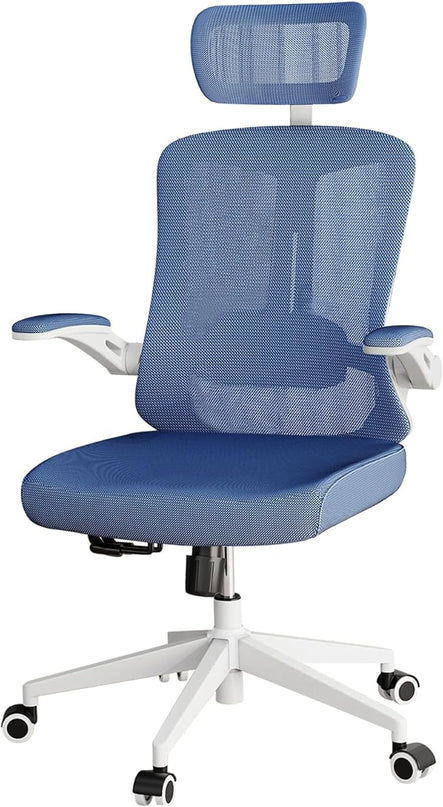 Ergonomic Office Chair - Comfy Desk Chairs with Wheels and Arms, 500LB Heavy Duty Mesh Computer Chairs with Comfortable Head Lumbar Back Support for Office, Bedroom, College Dorm and Study - LeafyLoom