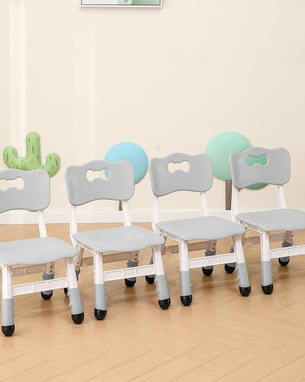 Kids' Desk Chairs Adjustable Height is Suitable for Children's Chairs Used in Families, Schools and Day-Care Between 2-10 Years Old The Max Bearing Capacity is 220LB(4PCS-Grey) - LeafyLoom