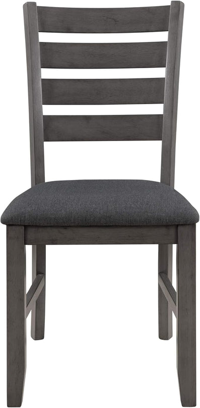 Dining Set for 6-Farmhouse Rustic Style Rectangular Wood Table, 4 Chairs, 1 Bench with Padded Cushion-Gray Finish - LeafyLoom