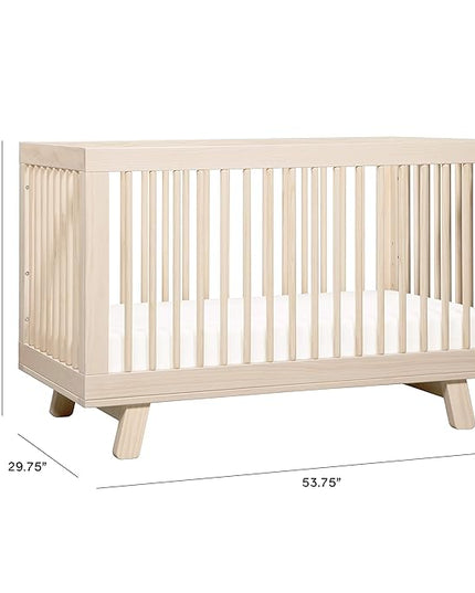 Babyletto Hudson 3-in-1 Convertible Crib with Toddler Bed Conversion Kit in Washed Natural, Greenguard Gold Certified - LeafyLoom