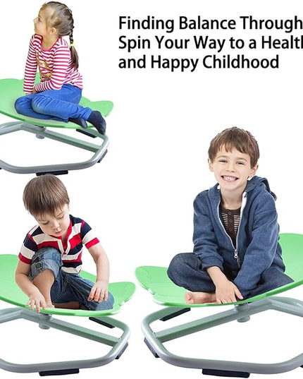 Autism Kids Swivel Chair, Spinning Chair for Kids Sensory, Kids Swivel Chair Sensory, Sensory Toy Chair, Carousel Spin Sensory Chair, Training Body Coordination (Light green) - LeafyLoom