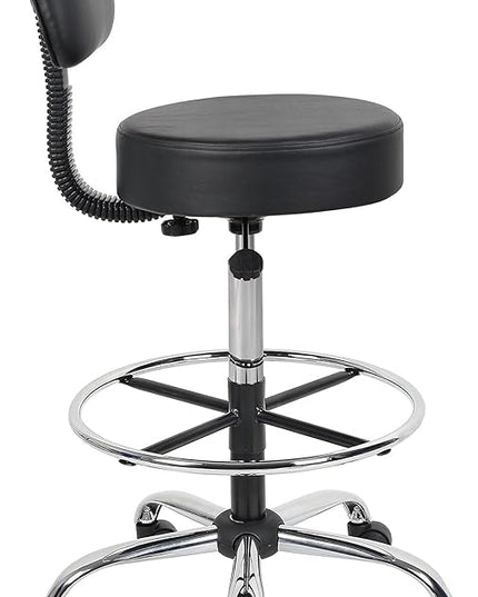 Boss Office Products Be Well Medical Spa Drafting Sool with Back in Black - LeafyLoom