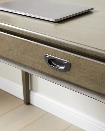 Leick Home 22400-GR Stratus Laptop Computer Desk with Drop Front Keyboard Drawer, Smoke Gray - LeafyLoom