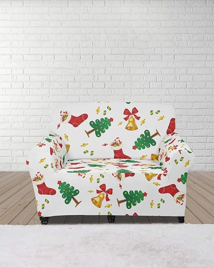 FKELYI Christmas Tree Easy Going Stretch Sofa Slipcover Washable Sofa Couch Cover Comfortable Furniture Protector with Elastic Bottom S FKELYI