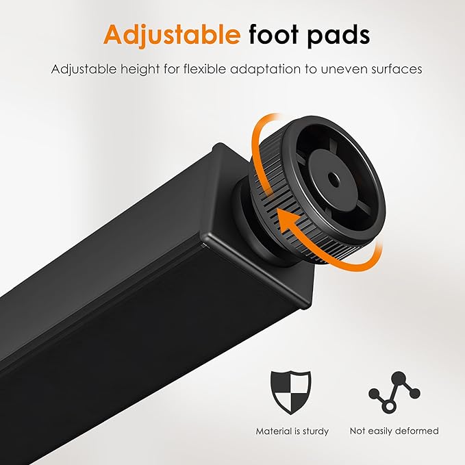 DlandHome 47 inches Medium Computer Desk, Composite Wood Board, Decent and Steady Home Office Desk/Workstation/Table, BS1-120TB Teak and Black Legs, 1 Pack - LeafyLoom