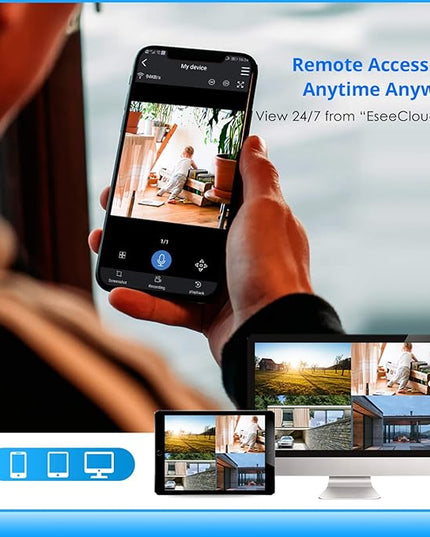 Hiseeu WiFi Security Camera System,【5MP Spotlight, 3TB Hard Drive】 Power Cord Cameras,Extenable 16CH, Outdoor IP66 Waterproof,Color Night Vision, Motion Alert,24/7 Time Record,Two Way Audio Hiseeu